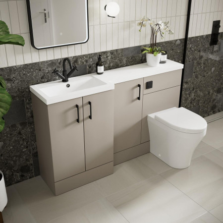 CBI3215 Hudson Reed Fusion Full Depth 1500mm Left Hand Combination Basin Unit in Pebble Grey Lifestyle