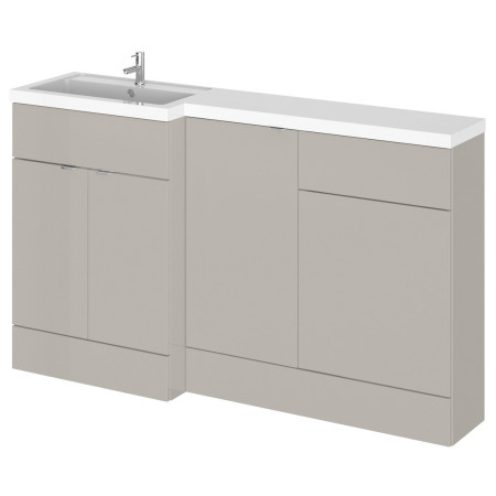 Hudson Reed Fusion Full Depth 1500mm Left Hand Combination Basin Unit in Pebble Grey