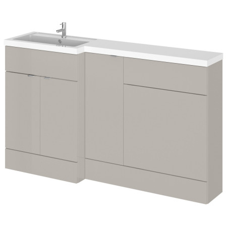 Hudson Reed Fusion Full Depth 1500mm Left Hand Pebble Grey Combination Basin Unit