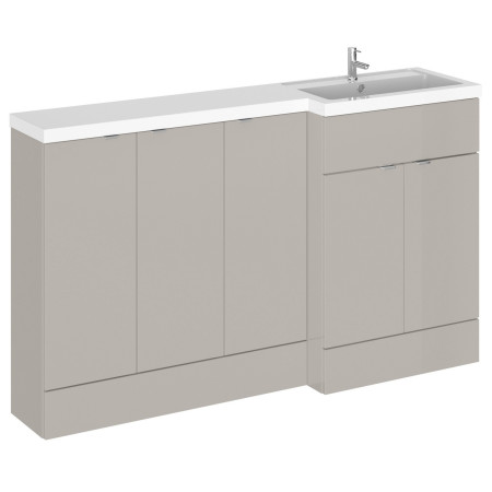 Hudson Reed Fusion Full Depth 1500mm RH Pebble Grey Combination Basin Unit with Doors
