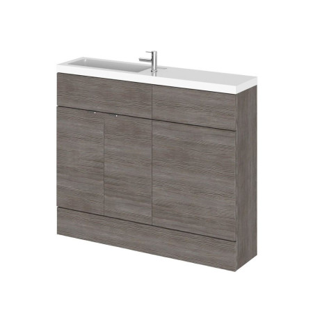 Hudson Reed Fusion Slimline 1000mm Combination Unit in Anthracite Woodgrain