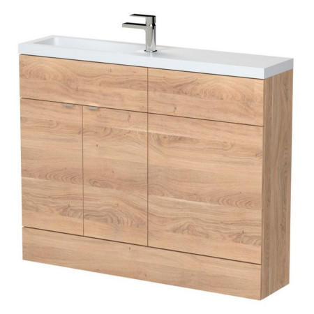Hudson Reed Fusion Slimline 1100mm Combination Unit in Bleached Oak