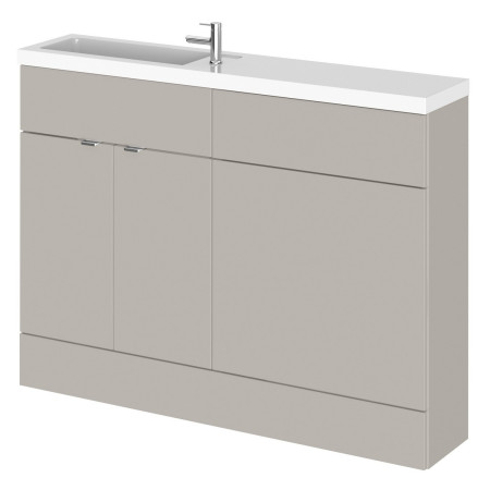 Hudson Reed Fusion Slimline 1200mm Combination Basin Unit in Pebble Grey