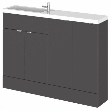 Hudson Reed Fusion Slimline 1200mm Combination Unit with Basin in Gloss Grey