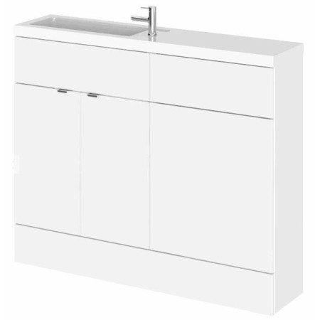 Hudson Reed Fusion Slimline Compact 1100mm Combination Unit with Basin in Gloss White