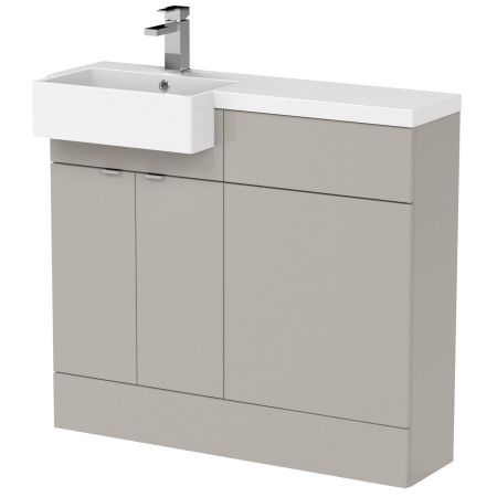 Hudson Reed Fusion Square Semi Recessed 1000mm LH Combination Basin Unit in Pebble Grey