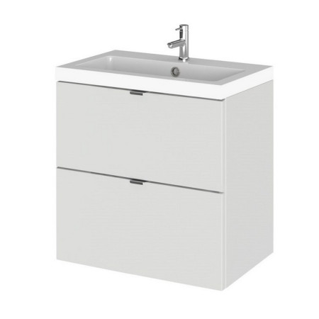 CBI441 Hudson Reed Fusion Wall Hung 500mm Gloss Grey Mist Vanity Unit with Drawers (1)