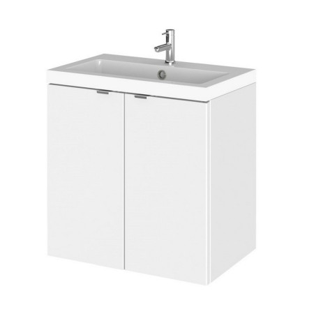 Hudson Reed Fusion Wall Hung 500mm Gloss White Vanity Unit with Doors
