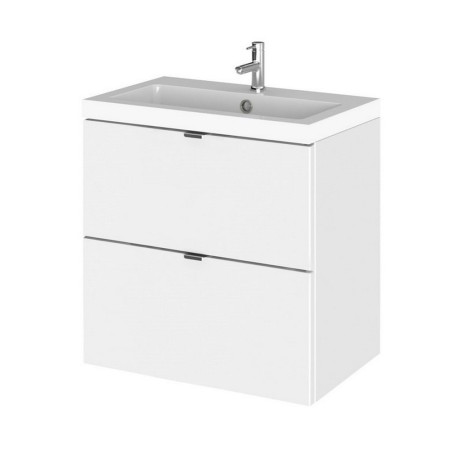 CBI141 Hudson Reed Fusion Wall Hung 500mm Gloss White Vanity Unit with Drawers (1)