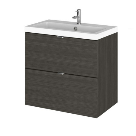Hudson Reed Fusion Wall Hung 600mm Charcoal Black Vanity Unit with Drawers