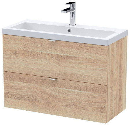 Hudson Reed Fusion Wall Hung 800mm Bleached Oak Vanity Unit
