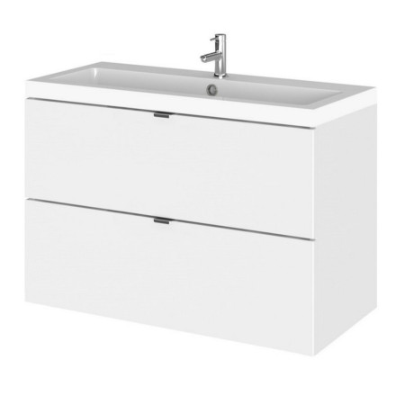 CBI131 Hudson Reed Fusion Wall Hung 800mm Gloss White Vanity Unit with Drawers (1)