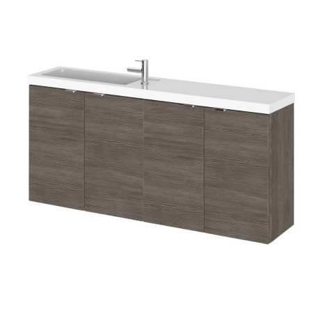 Hudson Reed Fusion Wall Hung Slimline 1200mm Vanity Unit in Anthracite Woodgrain