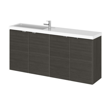 Hudson Reed Fusion Wall Hung Slimline 1200mm Vanity Unit in Charcoal Black