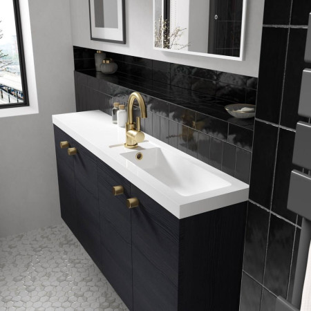 CBI635 Hudson Reed Fusion Wall Hung Slimline 1200mm Vanity Unit in Charcoal Black (3)