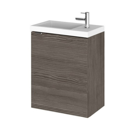 Hudson Reed Fusion Wall Hung Slimline 400mm Vanity Unit in Anthracite Woodgrain