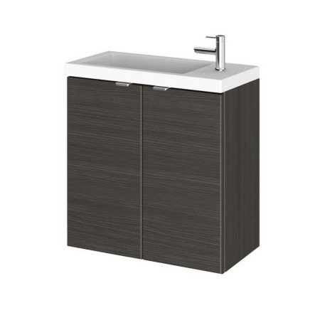 Hudson Reed Fusion Wall Hung Slimline 500mm Vanity Unit in Charcoal Black