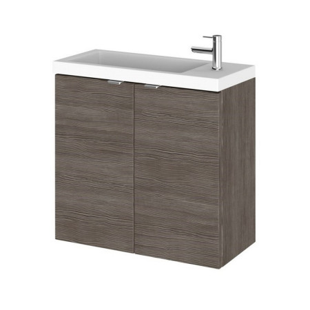 Hudson Reed Fusion Wall Hung Slimline 600mm Vanity Unit in Anthracite Woodgrain