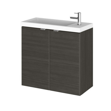 Hudson Reed Fusion Wall Hung Slimline 600mm Vanity Unit in Charcoal Black