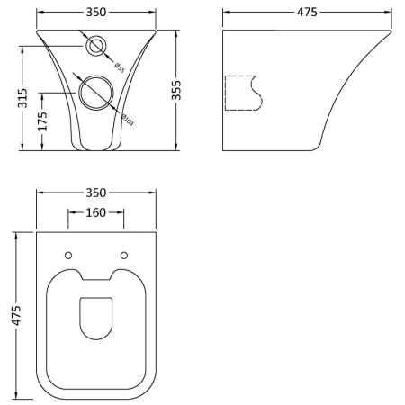 NCT140 Hudson Reed Grace Rimless Wall Hung Pan & Soft Close Seat (4)