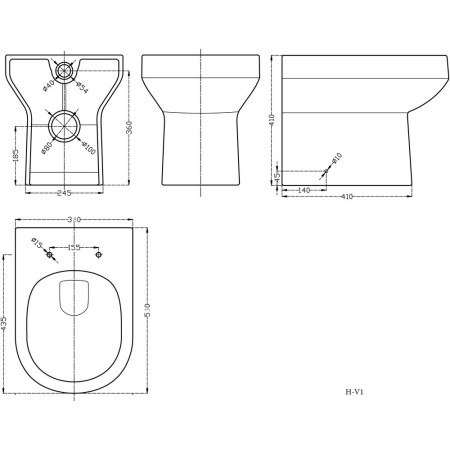 CHM005 Hudson Reed Harmony Back to Wall Pan & Toilet Seat (2)