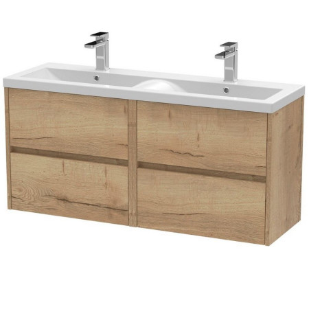 Hudson Reed Havana 1200mm Wall Hung Vanity Unit in Autumn Oak