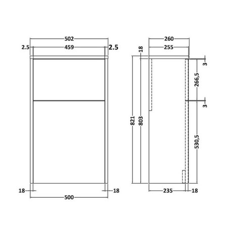 NPF2641 Hudson Reed Havana 500mm WC Unit in Metallic Slate (2)