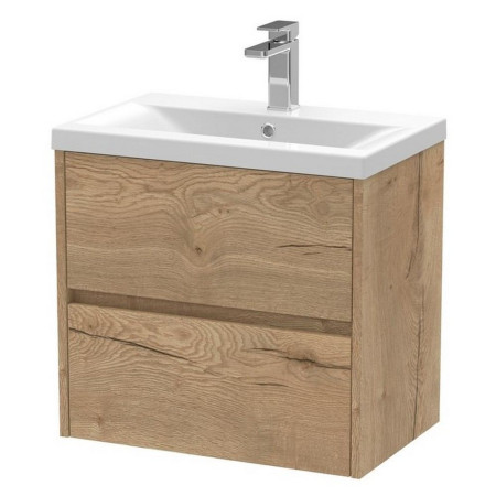 Hudson Reed Havana 600mm Wall Hung Vanity Unit in Autumn Oak