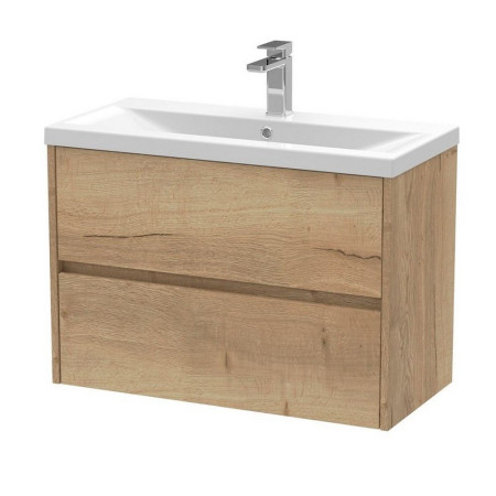 Hudson Reed Havana 800mm Wall Hung Vanity Unit in Autumn Oak