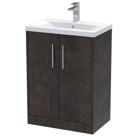 Hudson Reed Juno 600mm Floorstanding Vanity Unit Metallic Slate