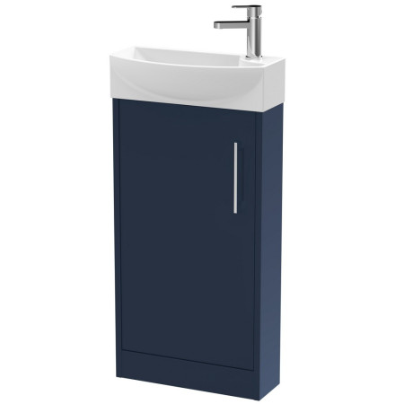 JNU1721L Hudson Reed Juno Compact Floor Standing 440mm Electric Blue Cabinet and Basin