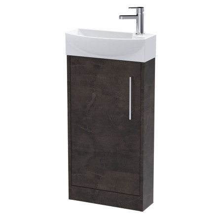 Hudson Reed Juno Compact Floor Standing 440mm Metallic Slate Cabinet and Basin
