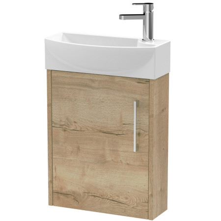 Hudson Reed Juno Compact Wall Hung 440mm Autumn Oak Cabinet and Basin