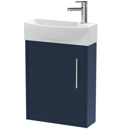 JNU1761L Hudson Reed Juno Compact Wall Hung 440mm Electric Blue Cabinet and Basin