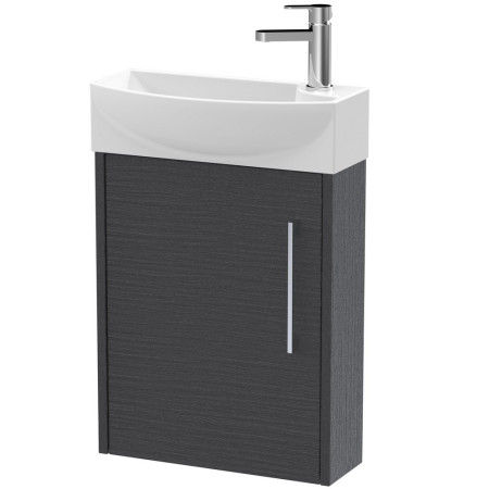 Hudson Reed Juno Compact Wall Hung 440mm Graphite Grey Cabinet and Basin