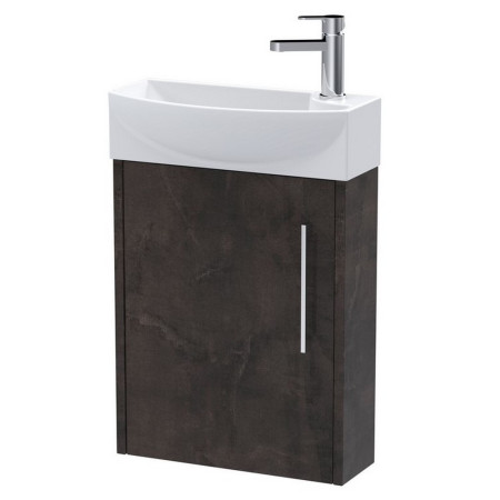 Hudson Reed Juno Compact Wall Hung 440mm Metallic Slate Cabinet and Basin