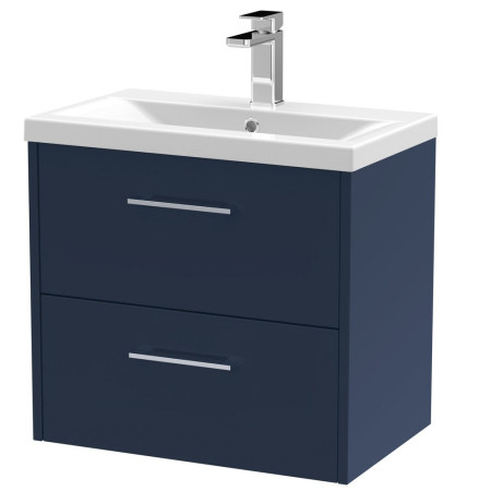 JNU1724A Hudson Reed Juno Double Drawer 600mm Cabinet and Basin Electric Blue
