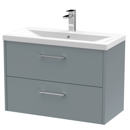 Hudson Reed Juno Double Drawer 800mm Cabinet and Basin Coastal Grey
