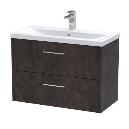 Hudson Reed Juno Double Drawer 800mm Vanity Unit Metallic Slate