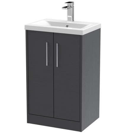 JNU2201A Hudson Reed Juno Floor Standing 500mm Cabinet and Basin Graphite Grey