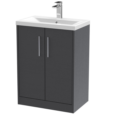 JNU2203A Hudson Reed Juno Floor Standing 600mm Cabinet and Basin Graphite Grey