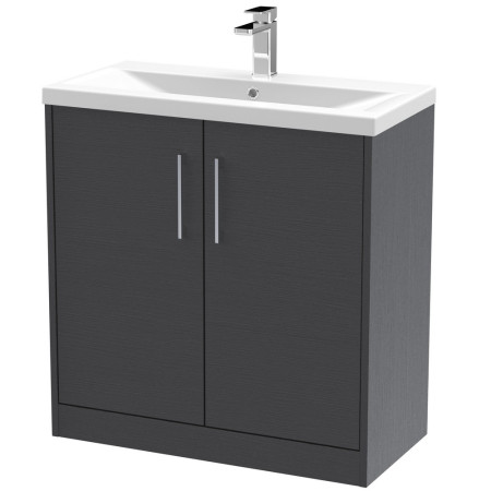 JNU2205A Hudson Reed Juno Floor Standing 800mm Cabinet and Basin Graphite Grey