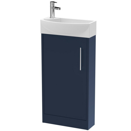 JNU2921 Hudson Reed Juno Midnight Blue 400mm Compact Vanity Unit Right Hand Design