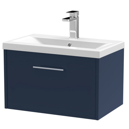 Hudson Reed Juno Midnight Blue Wall Hung 600mm One Drawer Vanity Unit