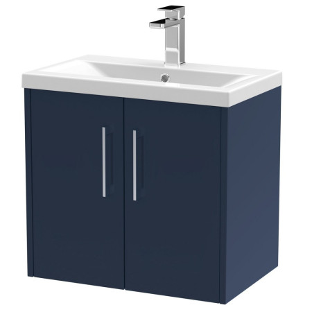 Hudson Reed Juno Midnight Blue Wall Hung 600mm Two Door Vanity Unit