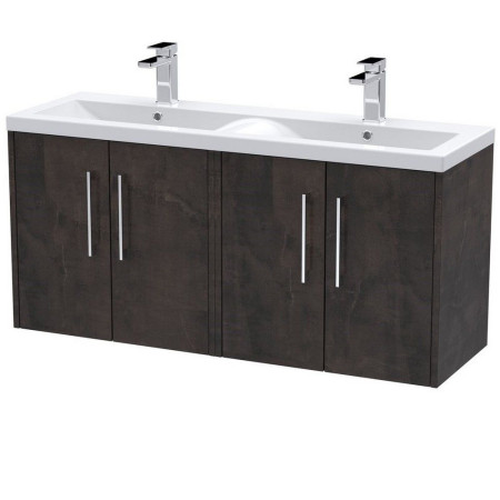 JNU2623 Hudson Reed Juno Wall Hung 1200mm Twin Cabinet and Basin Metallic Slate