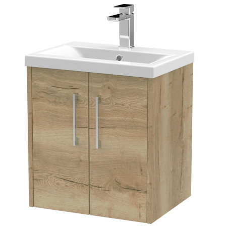 Hudson Reed Juno Wall Hung 500mm Cabinet and Basin Autumn Oak