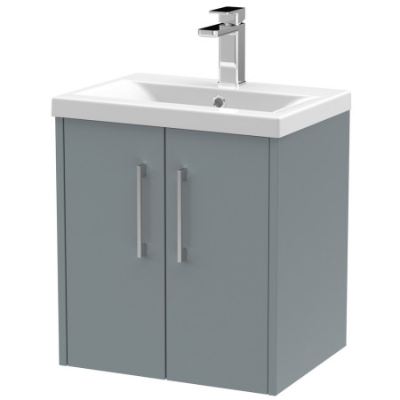 Hudson Reed Juno Wall Hung 500mm Cabinet and Basin Coastal Grey
