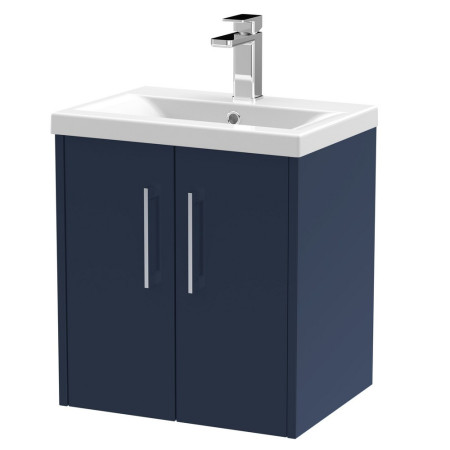 JNU1721A Hudson Reed Juno Wall Hung 500mm Cabinet and Basin Electric Blue