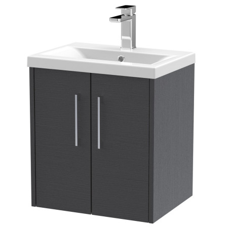Hudson Reed Juno Wall Hung 500mm Cabinet and Basin Graphite Grey
